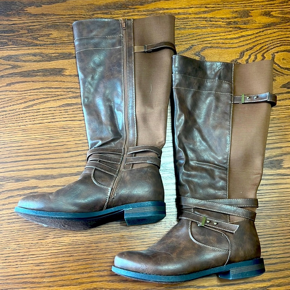 Mid Calf Boots Brown